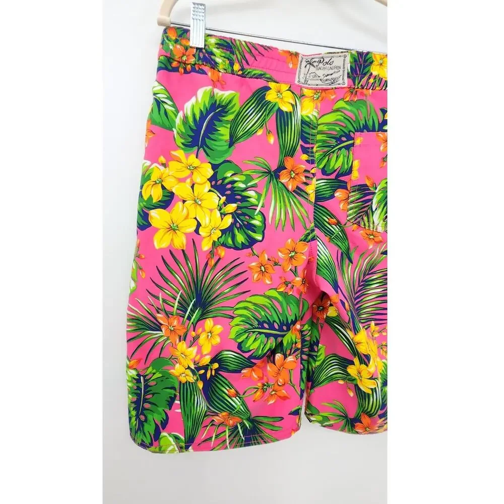 Polo Ralph Lauren Kids Boys Swim Trunks Size 14 Floral Tropical